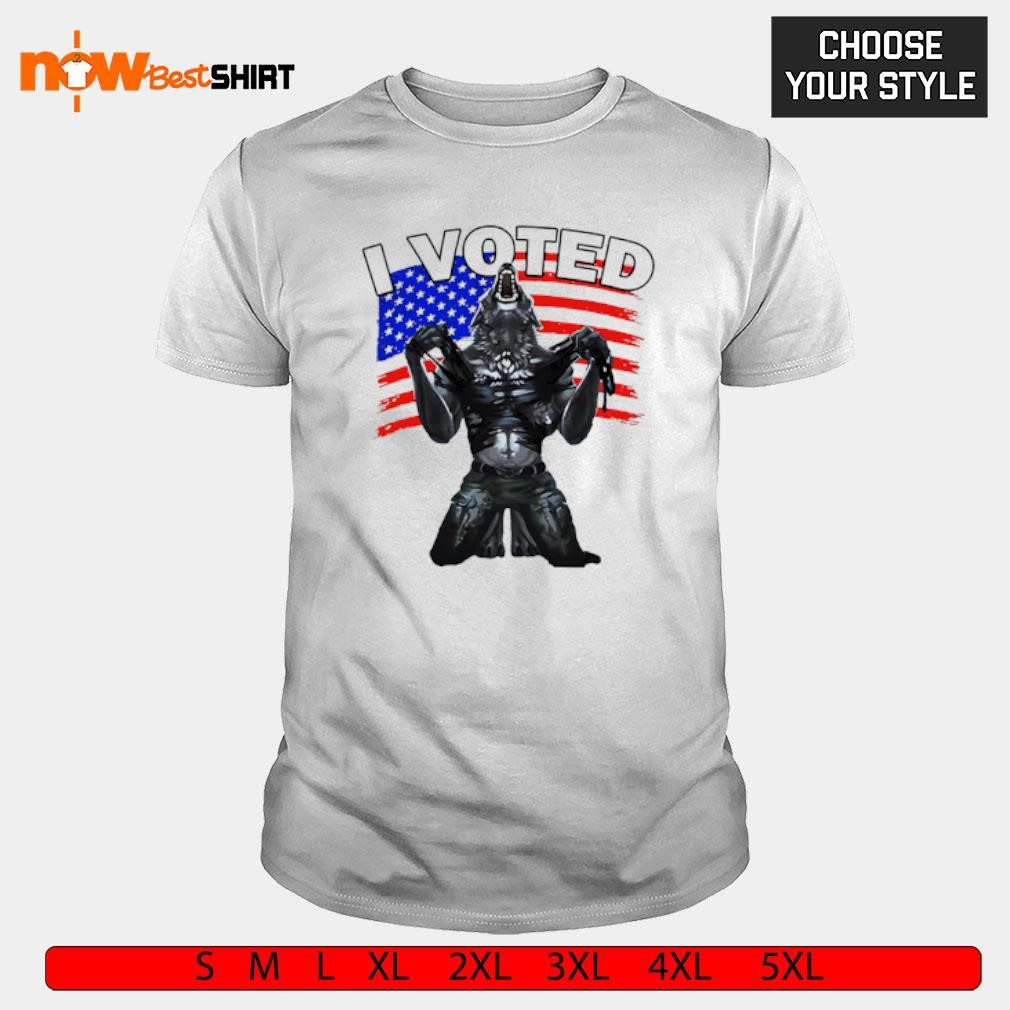 Wolf I voted America Flag shirt