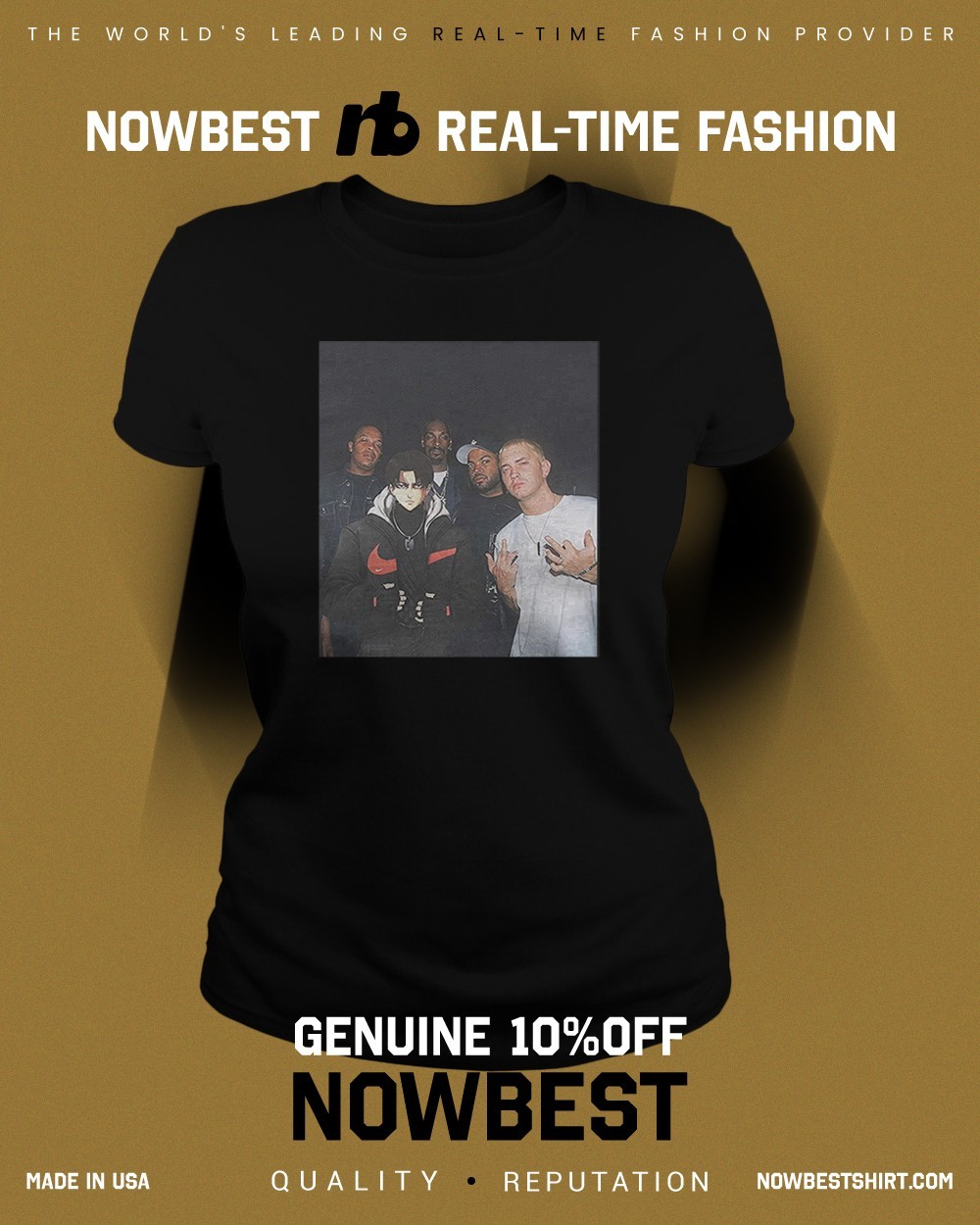 EMINEM 50CENT DR.DRE Tシャツ Xxl Magazine - Eminem , 50 Cent & Dr Dre | Color: Black/White