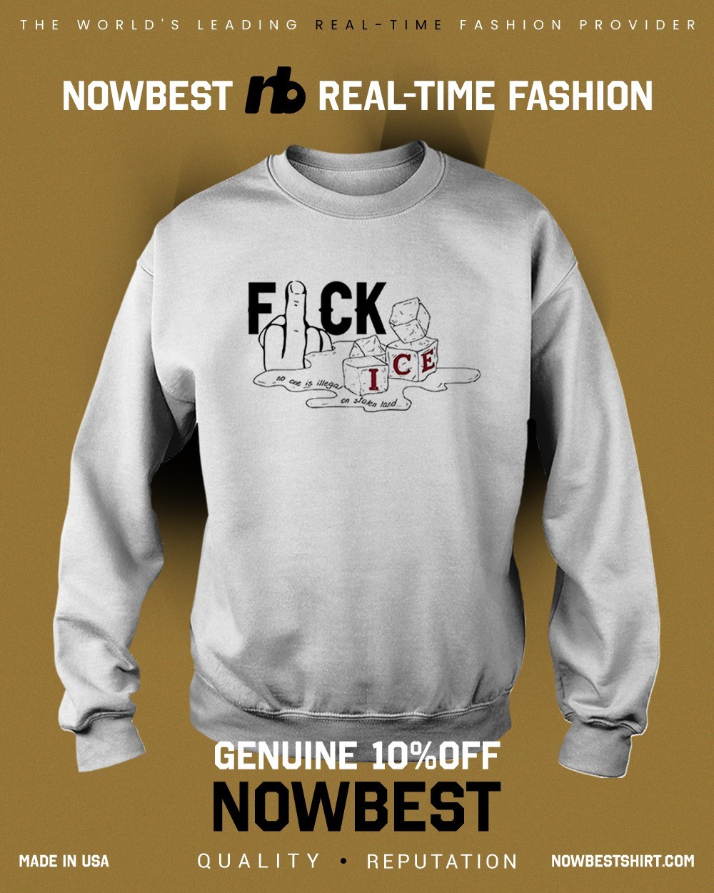 Fuck Ice No human is Illegal on stolen land middle finger shirt