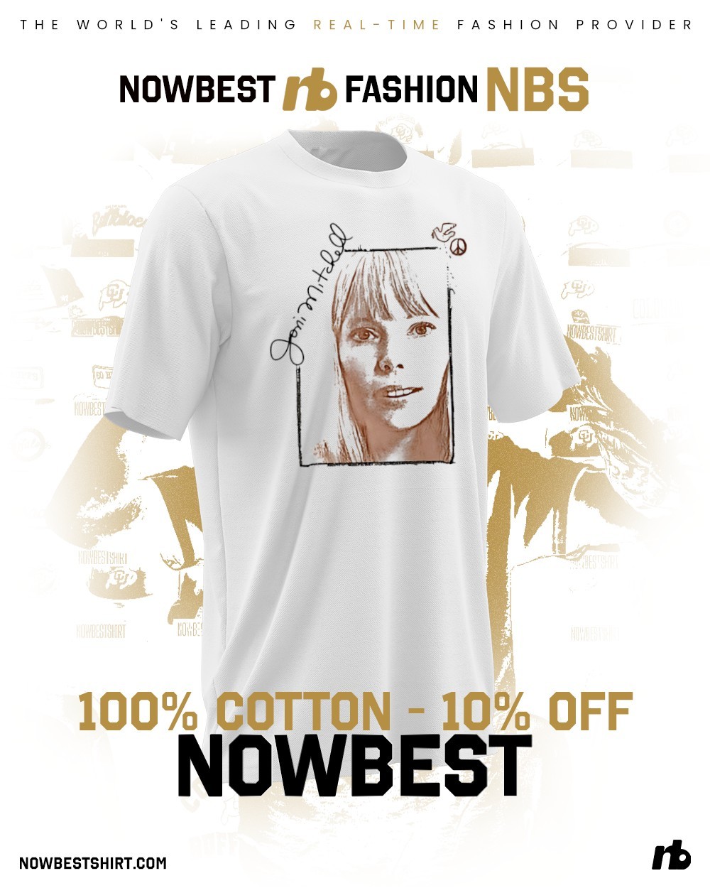 Joni Mitchell portrait autographed shirt, hoodie, sweatshirt