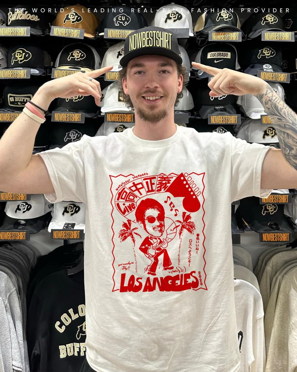 taka taka様 Masayoshi Takanaka Guitar Live Los Angeles 2025 cartoon t