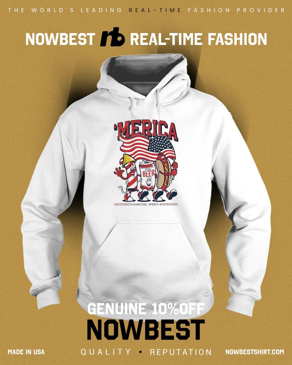 Merica lite beer hot dog firework 4th of july shirt, hoodie