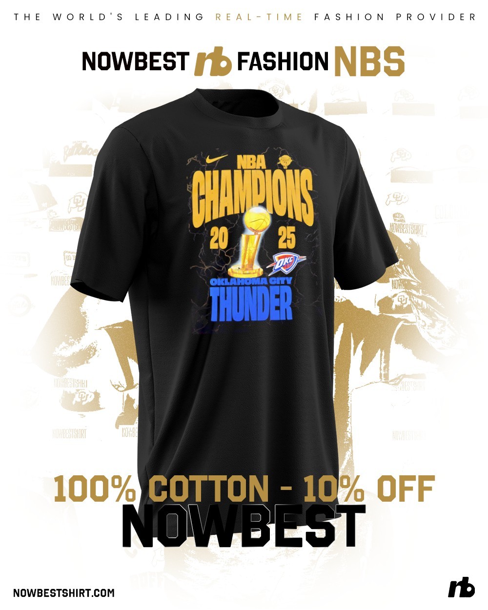 NBA2025年　OKC Thunder チャンピオンTシャツ　キッズLサイズ Youth Oklahoma City Thunder 2025 NBA Champions Rumble