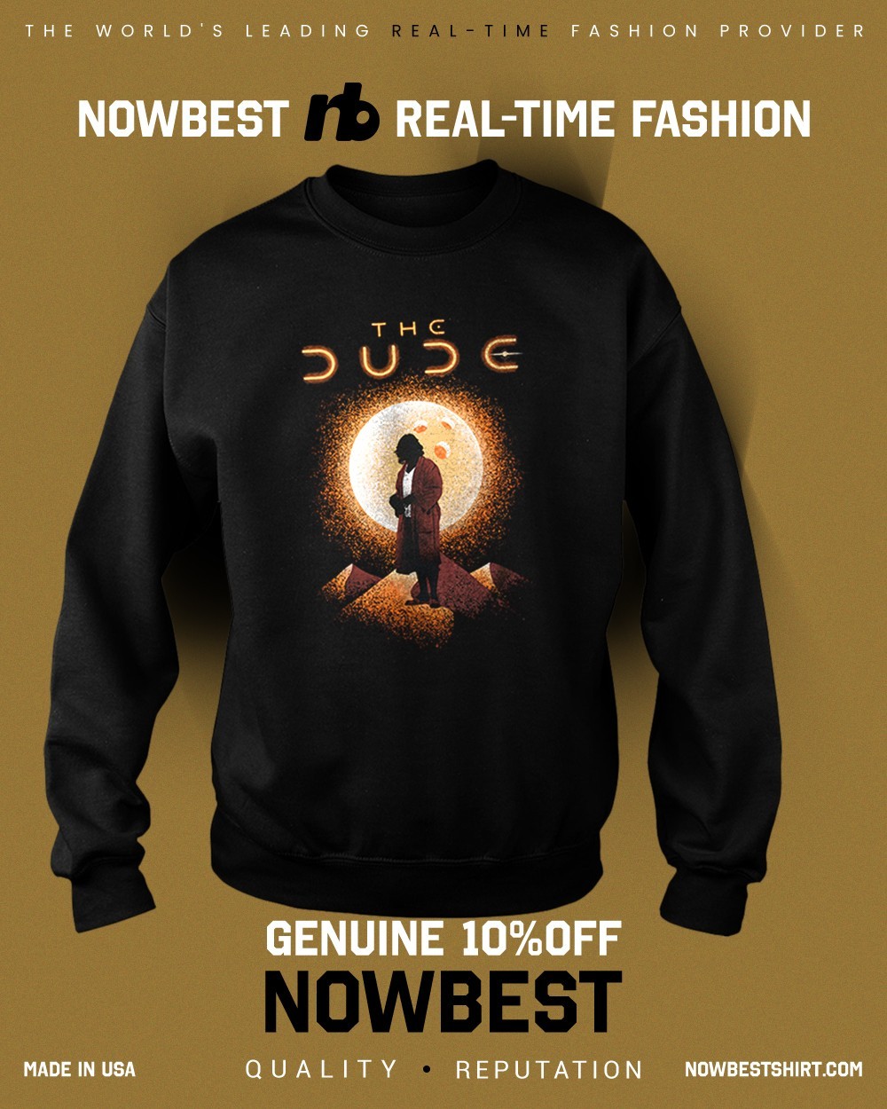 The Dude The Big Lebowski in the style of Dune t-shirt