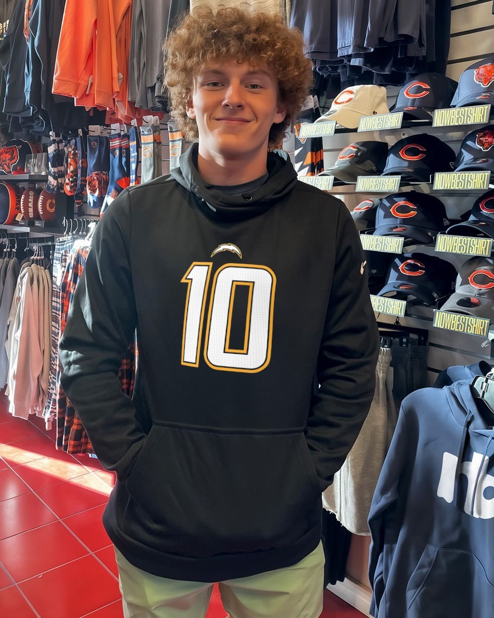 DEEN【貴重】LIVE JOY-Break2 ネイビーキャップ 池森着用 Justin Herbert 10 Los Angeles Chargers name and number 2 sided