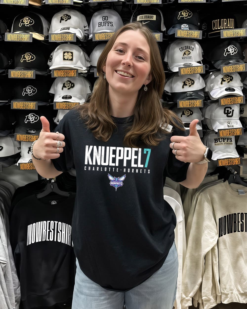 Kon Knueppel 7 Charlotte Hornets player number and name shirt