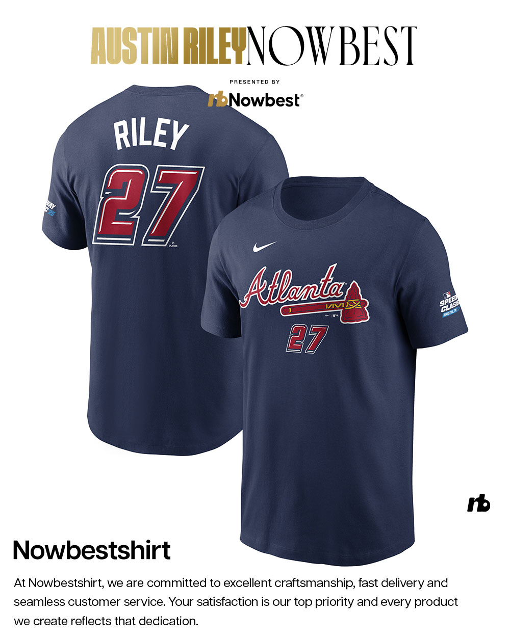 MLB Tシャツ ⚾ アトランタ ブレーブス ＃27 オースティン ライリー