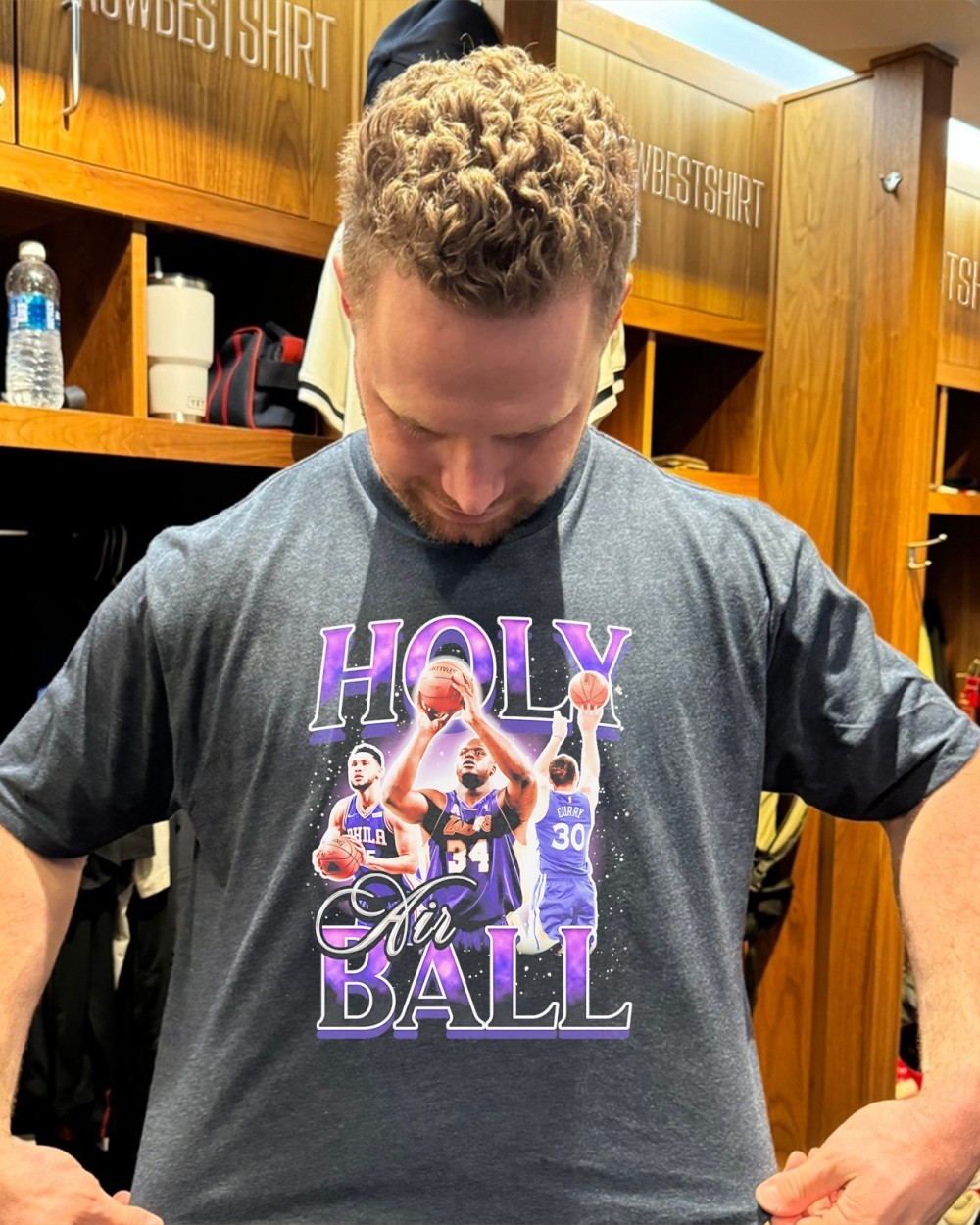 Shaquille O'Neal Stephen Curry and Ben Simmons Holy Air Ball shirt