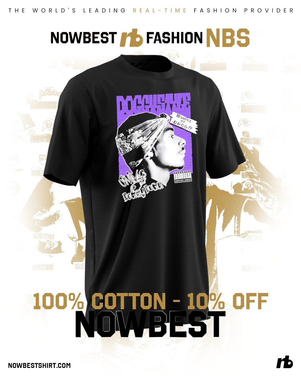 SNOOP DOGG Tシャツ BEWARE OF DOGG Vintage Style Snoop Dogg Beware of Dogg Graphic Printed Rap