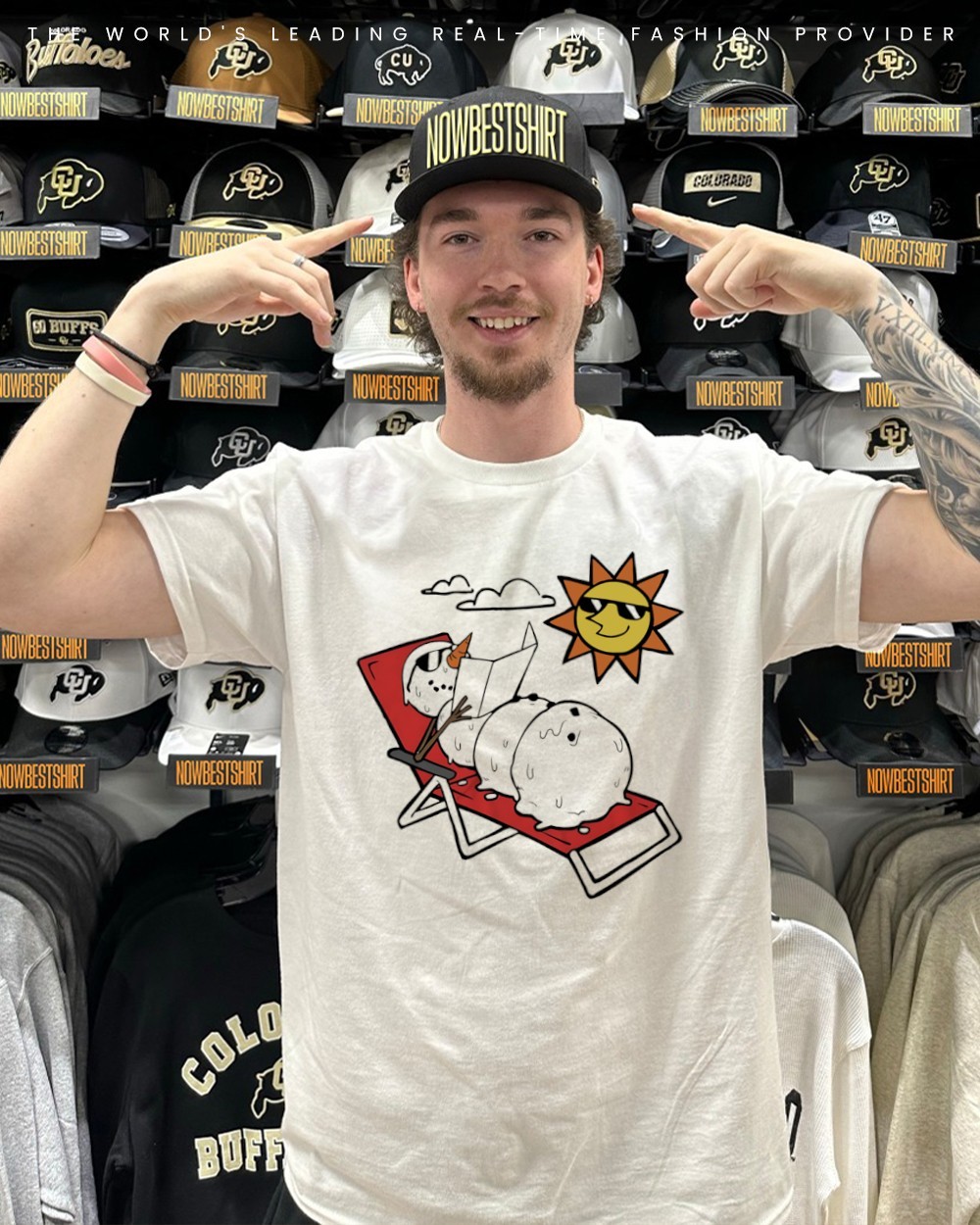 【AMBLER】 Vanilla Snowman's Summer Graphic T-Shirt Summer Snowman shirt, hoodie, sweatshirt & apparel