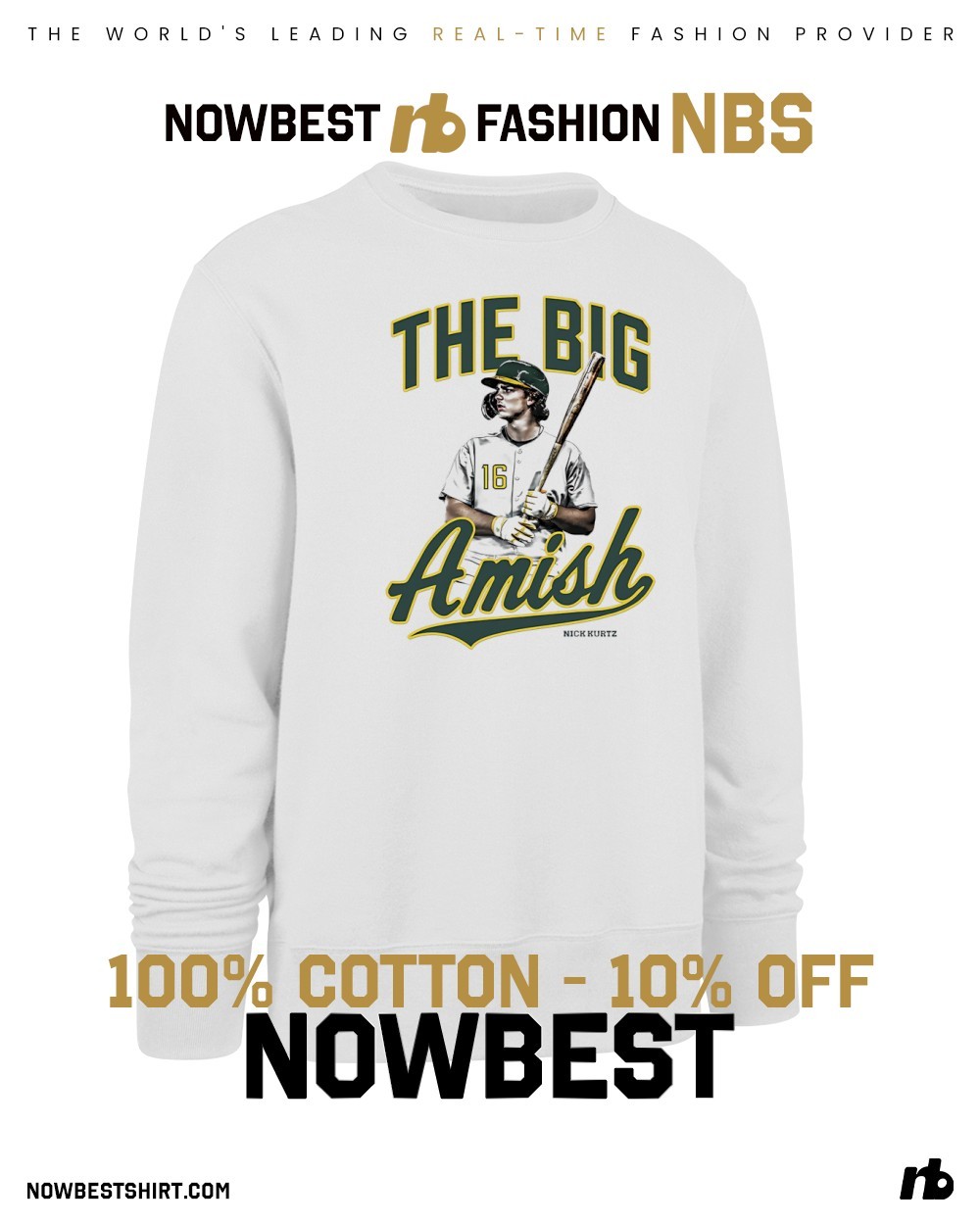 The Big Amish Nick Kurtz Athletics Baseball swing shirt, hoodie