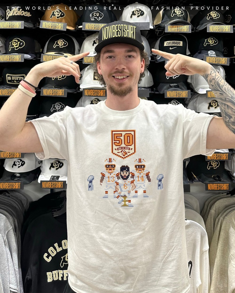 Washington Commanders Super Bowl 50th anniversary pixel NFL shirt