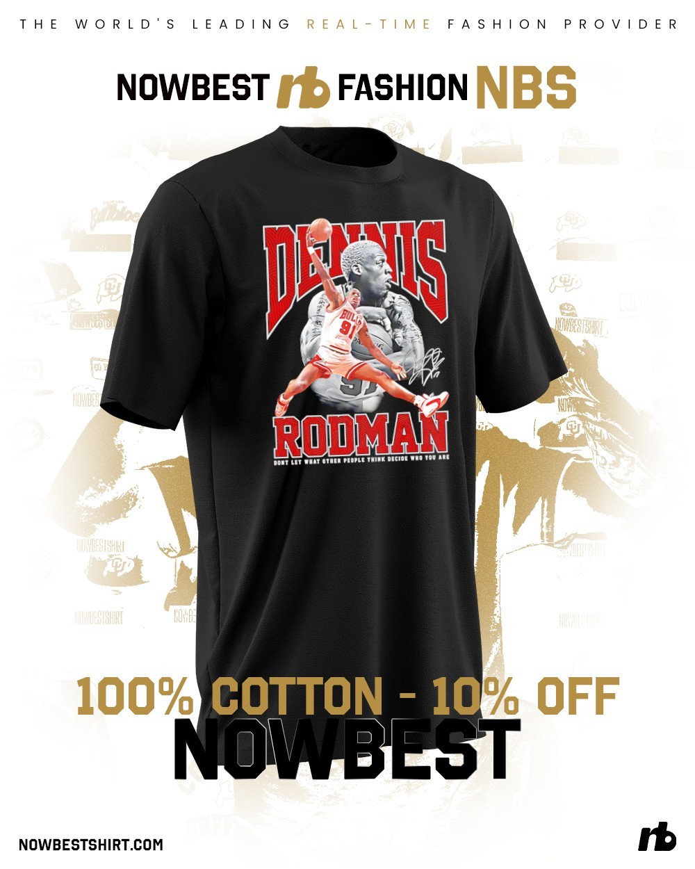 Dennis Rodman Rebound King 91 graphic signature shirt