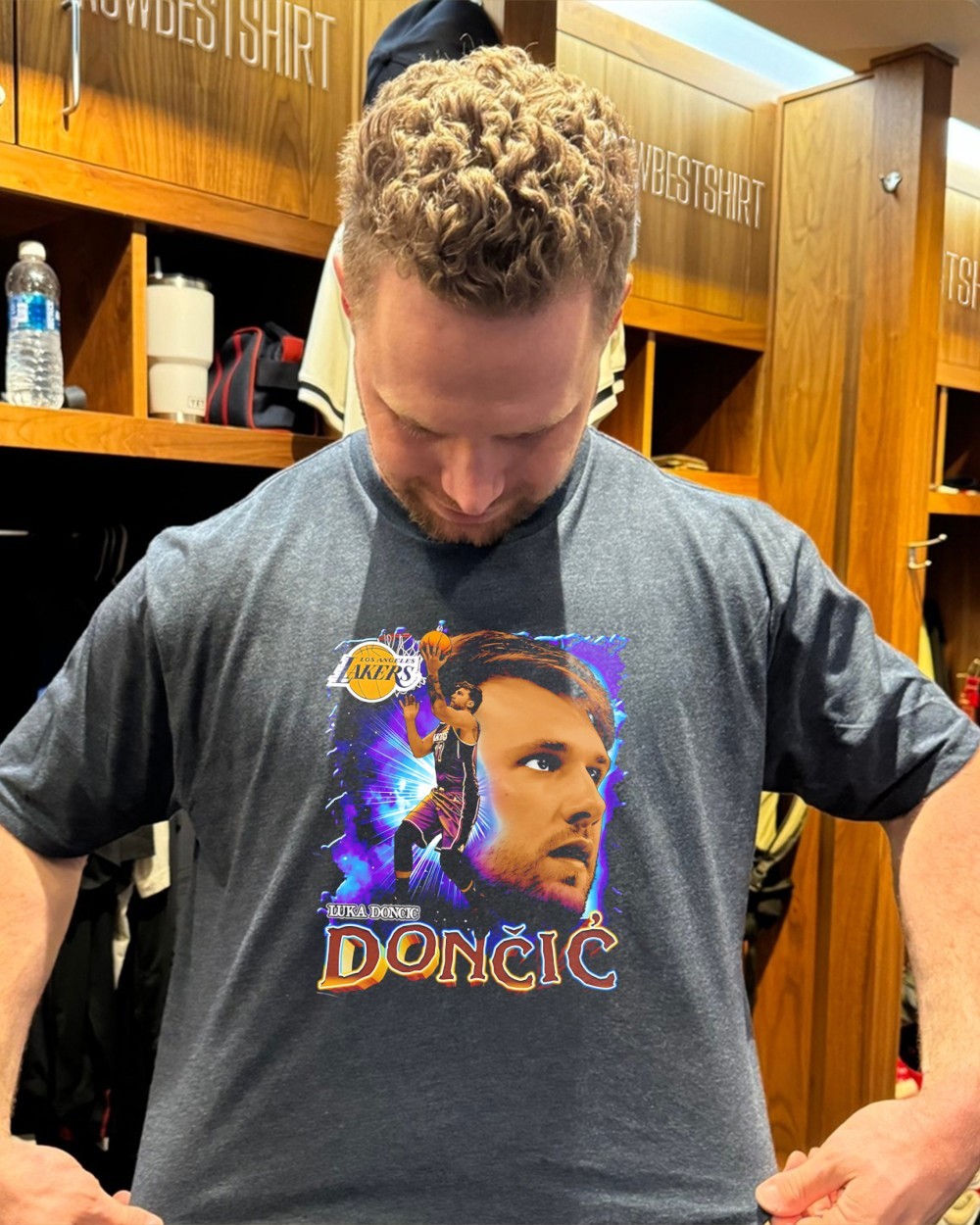 Luka Doncic 77 Los Angeles Lakers Basketball graphic vintage