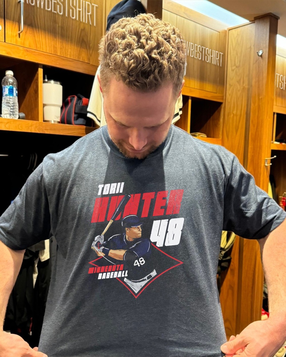 ウェア Majestic MINNESOTA #48 TORI I HUNTER Torii Hunter Minnesota Twins Majestic Jersey Authentic Pin