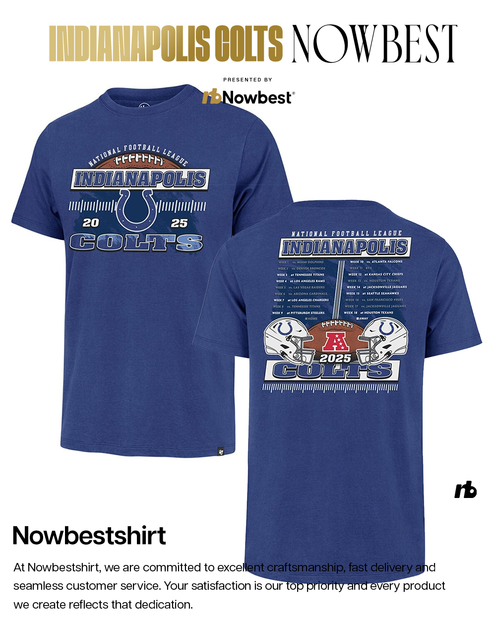 Indianapolis Colts 2025 2025 NFL Schedule sided shirt, hoodie