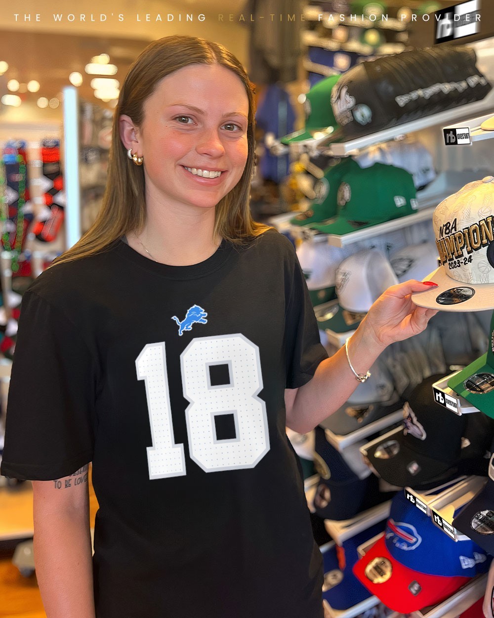 Isaac TeSlaa 18 Detroit Lions name and number 2 sided shirt