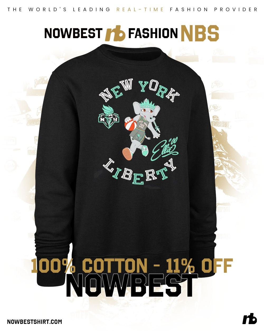 New York Liberty Ellie mascot numero uno signature shirt, hoodie