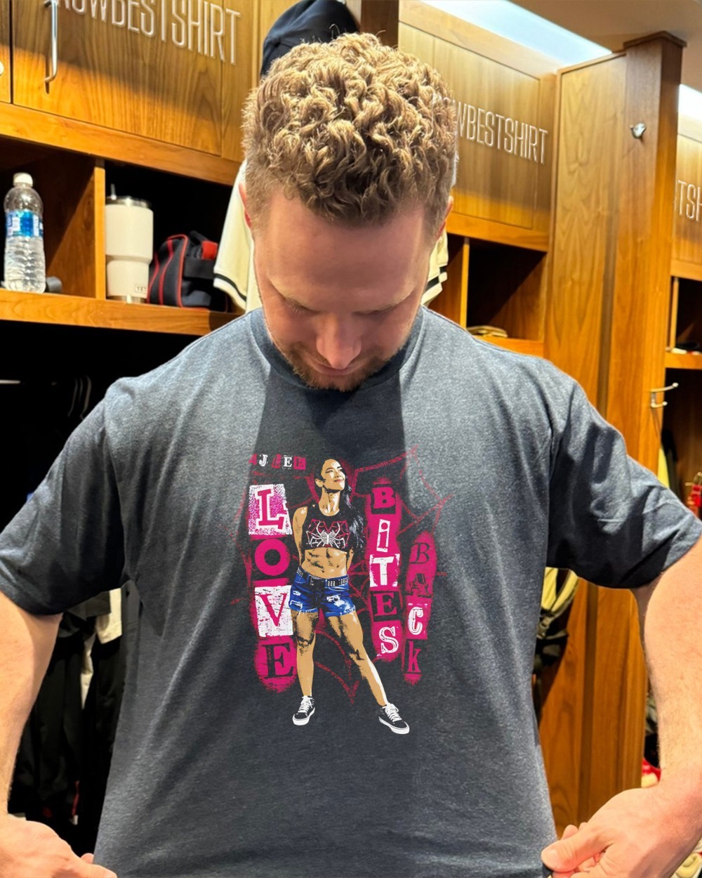 Official AJ Lee Love Bites Back shirt, hoodie, sweatshirt \u0026 apparel, image size:1000x1250