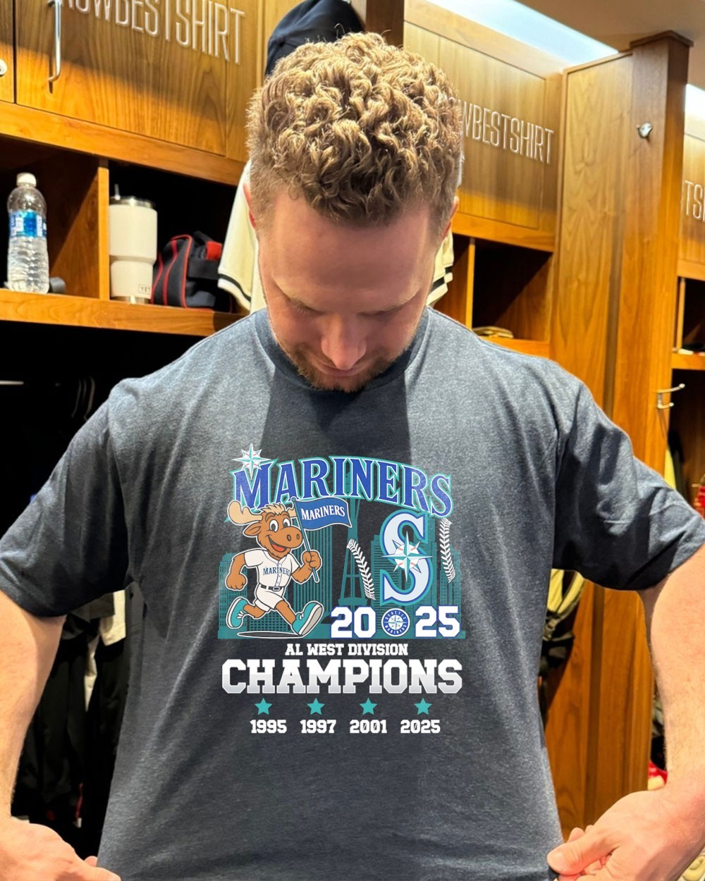 Seattle Mariners 2025 AL West Division 4X Champions mascot shirt