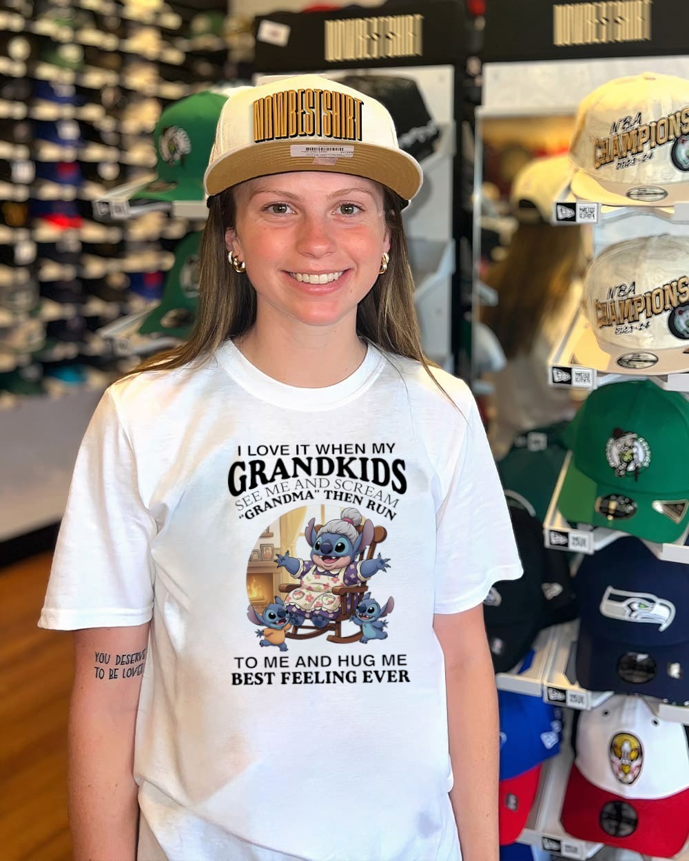 さらに100円引き◆MMLG◆GRANDMA STITCH SWEAT Stitch I love it when my grandkids see me and scream grandma