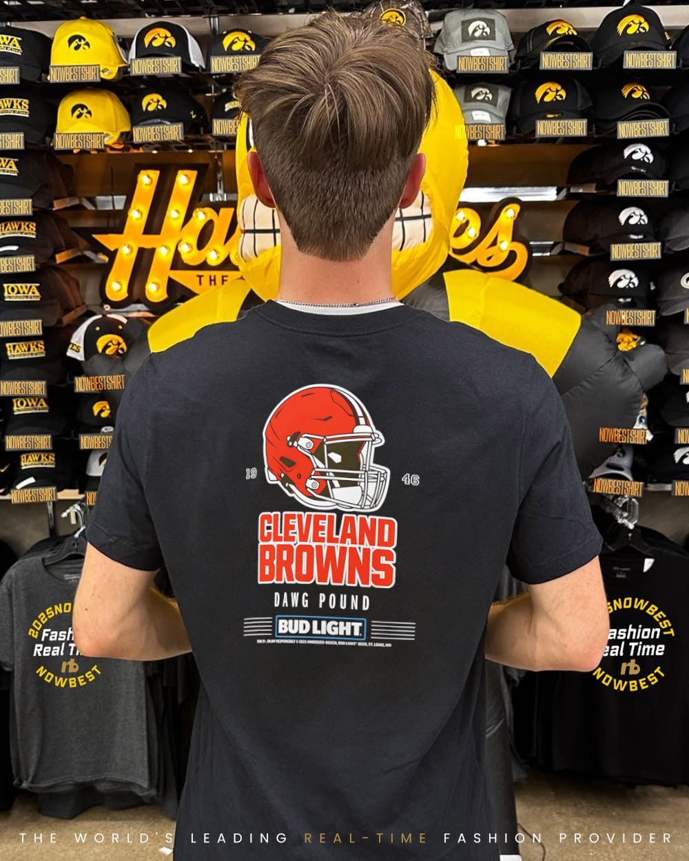Cleveland Browns Bud Light 1946 Dawg Pound Football helmet shirt