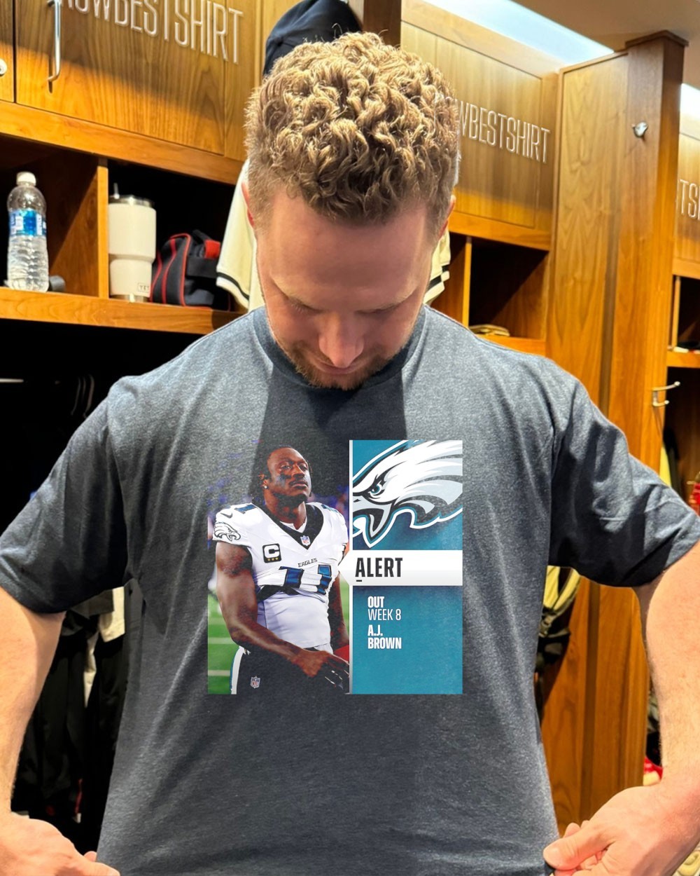 Eagles WR A.J. Brown out Week 8 Sunday vs Giants shirt, hoodie