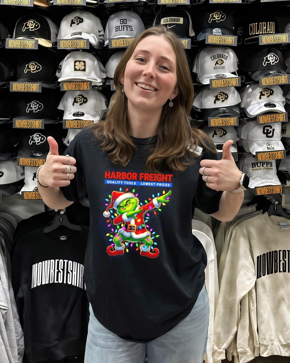 Grinch Christmas light dabbing x Harbor Freight Tools shirt