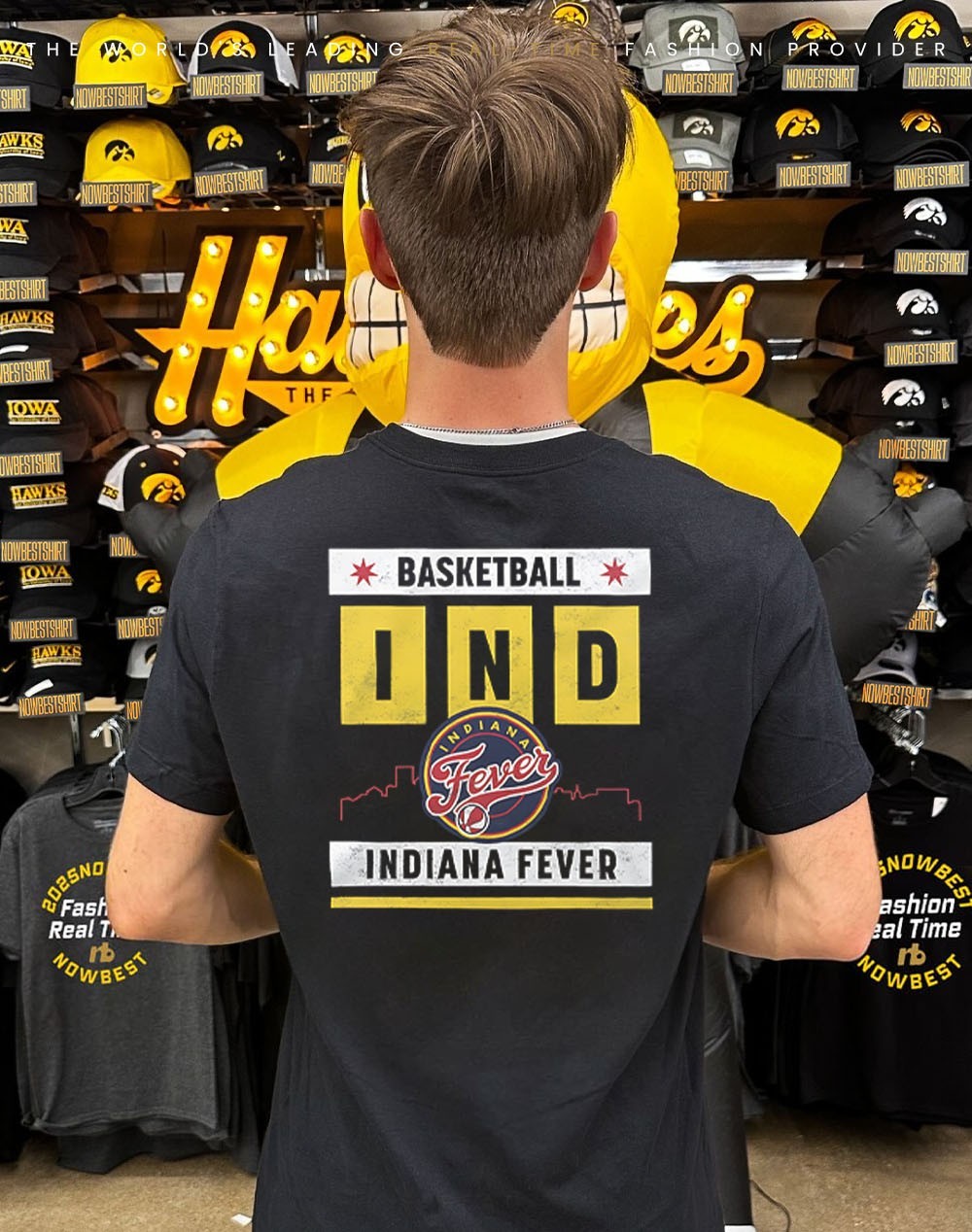 Indiana Fever Basketball Indy city skyline logo sided shirt
