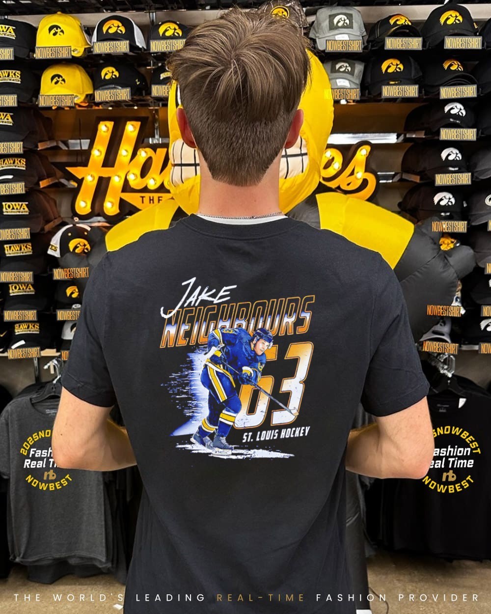 アトリエgg チアボーイ シャツ Jake Neighbours 63 St. Louis Hockey player name shirt, hoodie