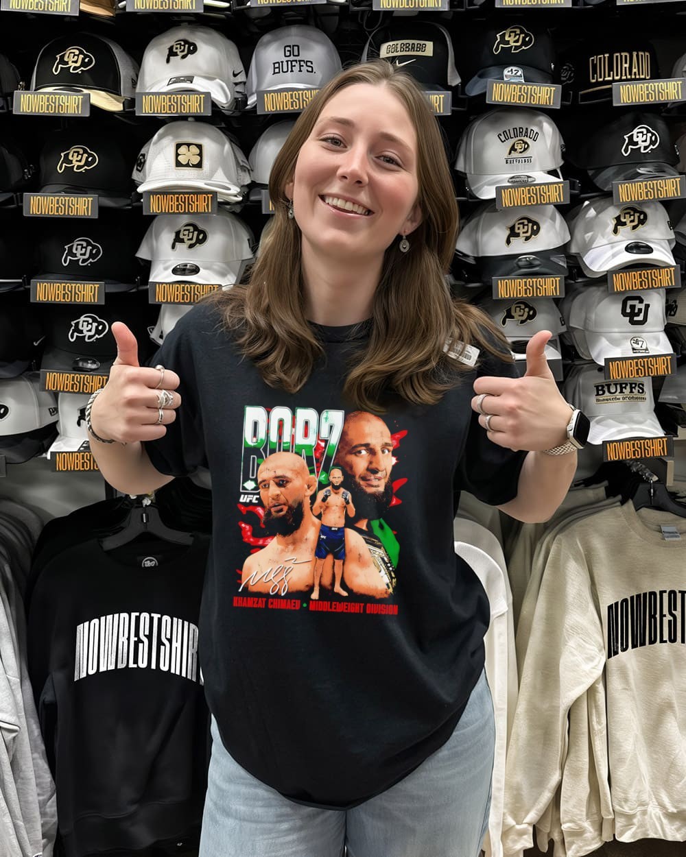 Khamzat Chimaev BORZ UFC Middleweight Division autographed shirt