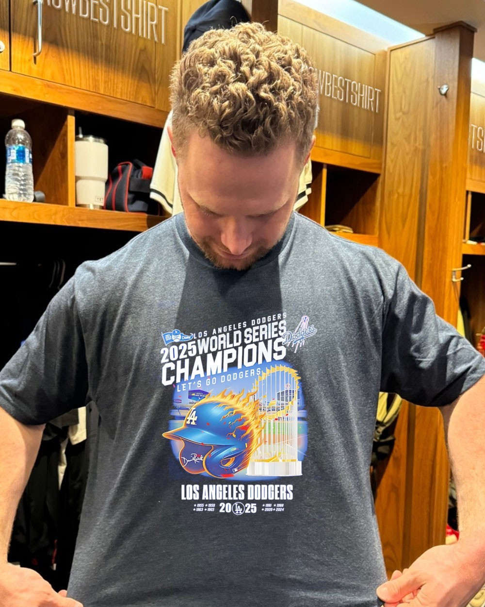 LA Dodgers 2025 World Series Champions Let's Go Dodgers helmets