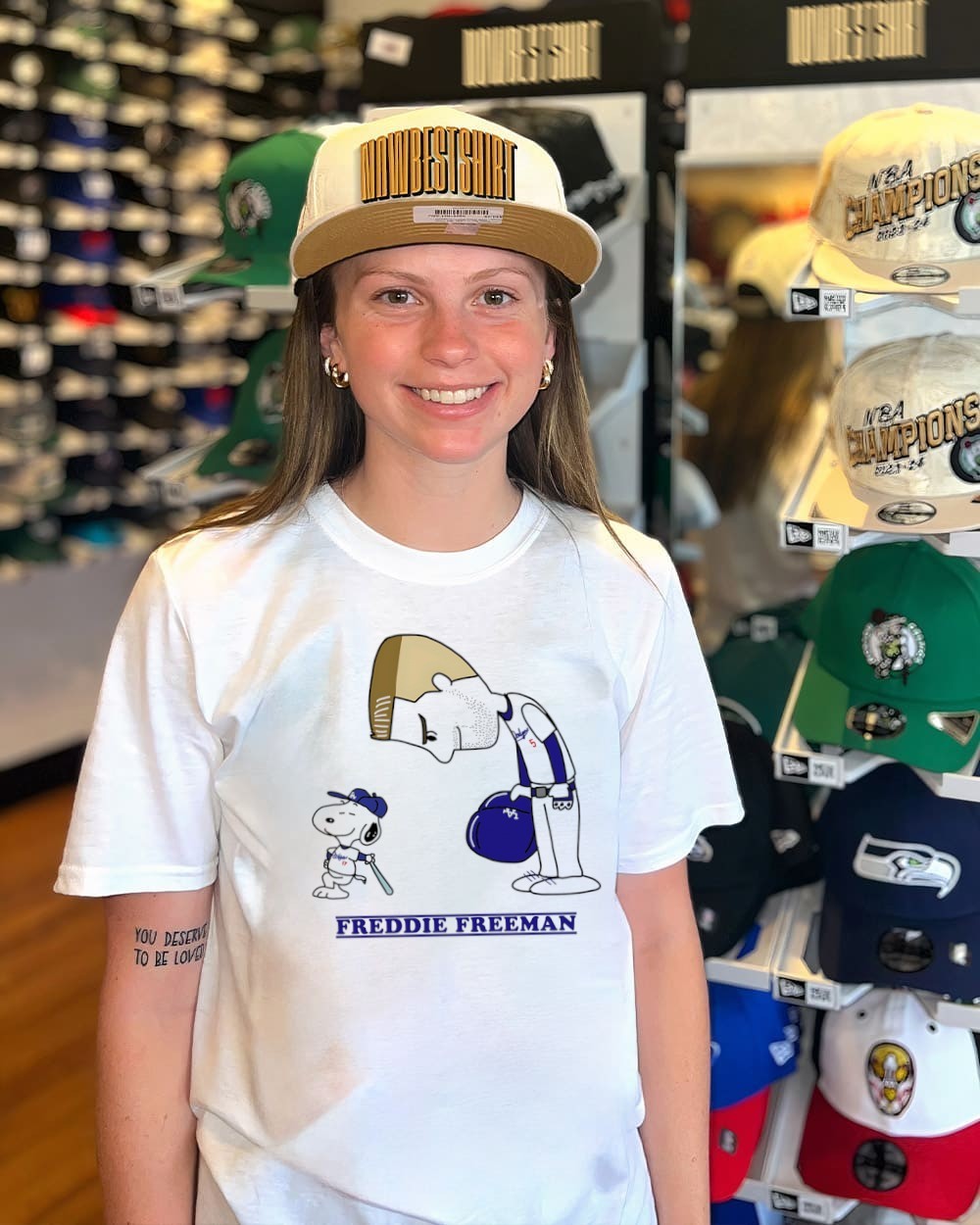 Snoopのベースボールシャツ Snoopy x Freddie Freeman Los Angeles Dodgers baseball shirt