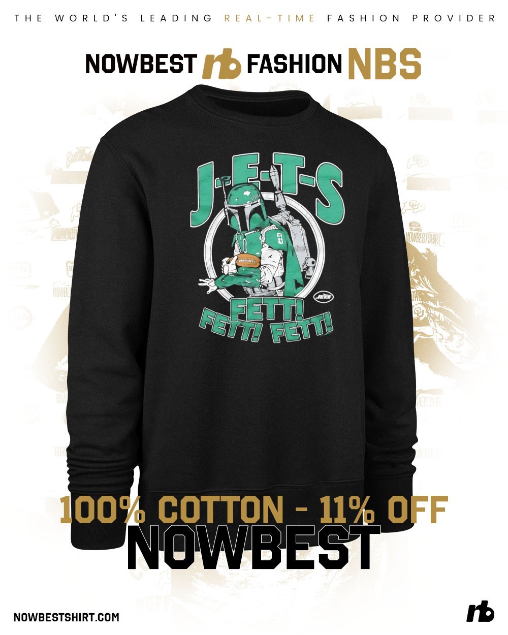 Genius New York Times Sweatshirt Star Wars Dark Side Boba Fett X