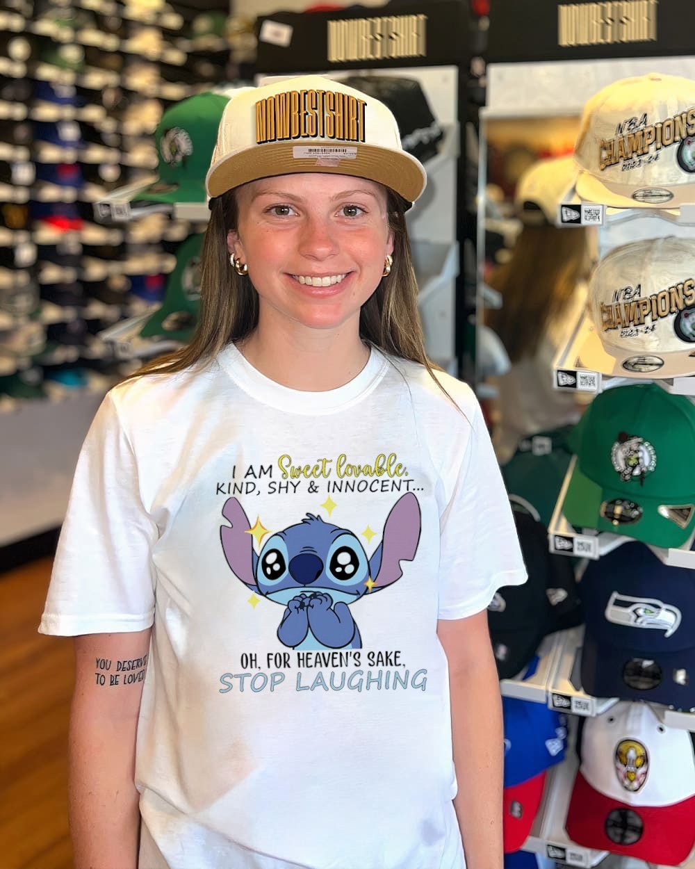 Stitch I am sweet lovable kind shy and innocent for heaven's