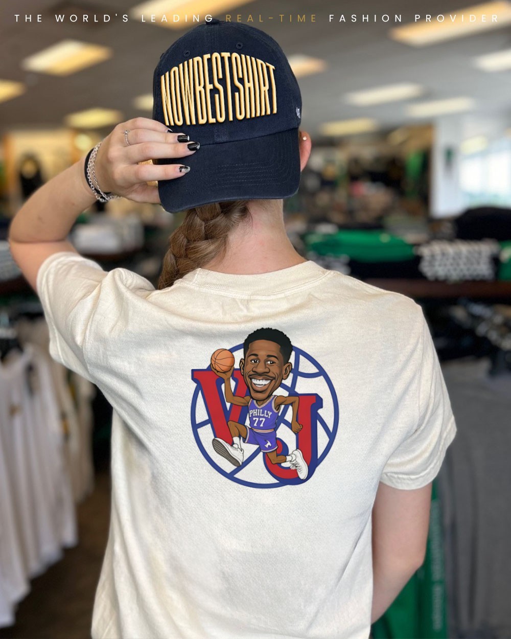 VJ Edgecombe Philadelphia 76ers Basketball player caricature shirt