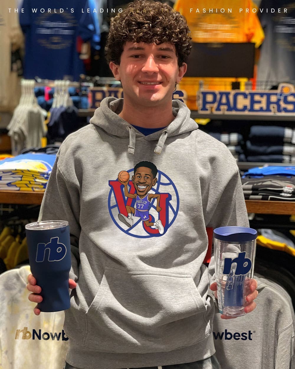 VJ Edgecombe Philadelphia 76ers Basketball player caricature shirt