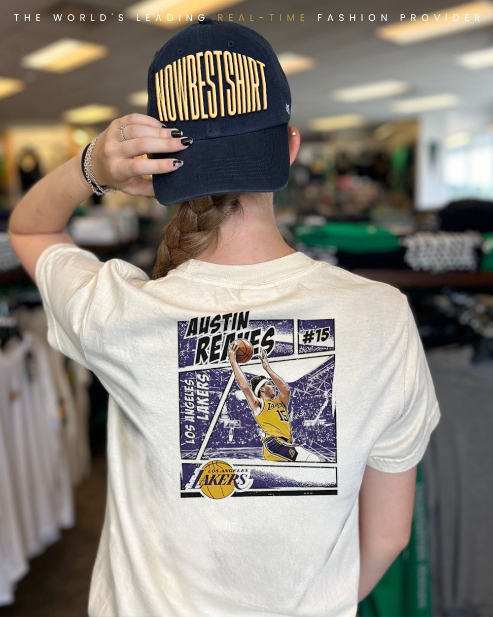 Austin Reaves 15 Los Angeles Lakers basketball graphic comic shirt