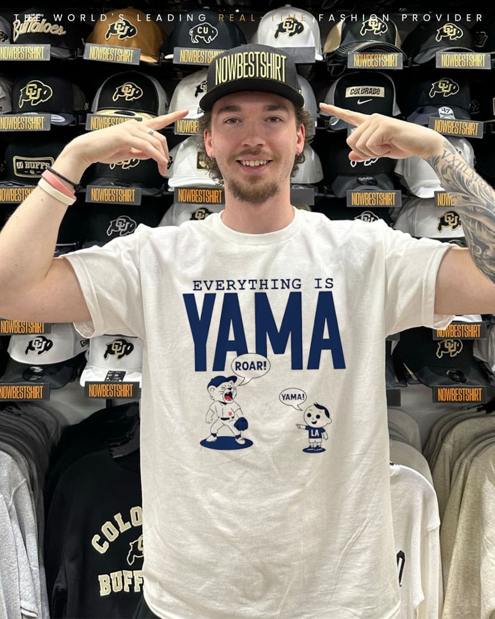 Dodgers Yoshinobu Yamamoto Everything Is Yama mascot cartoon shirt