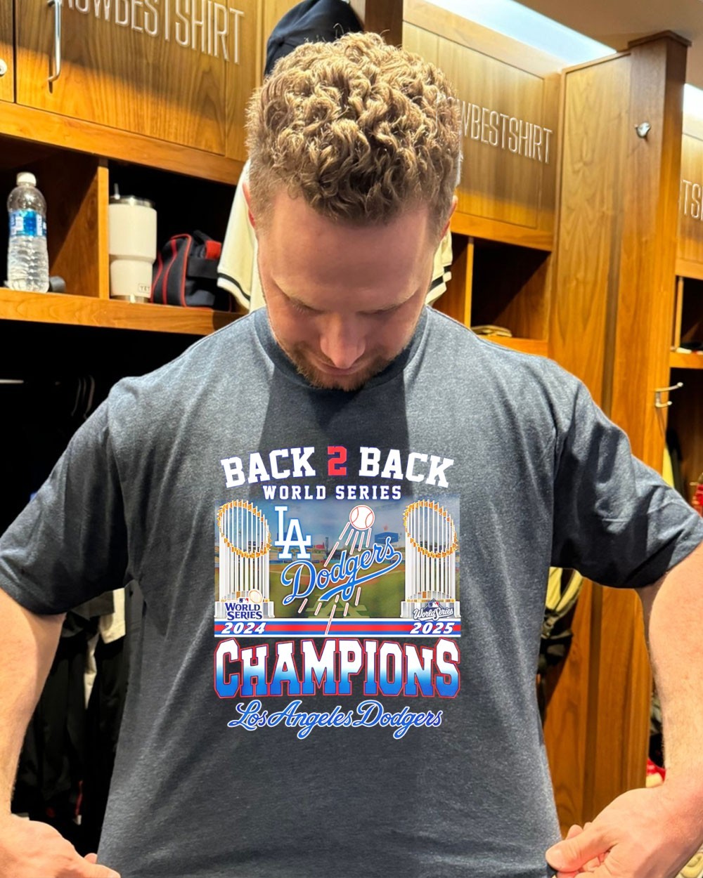 LA Dodgers back to back 2024 2025 World Series Champions trophy