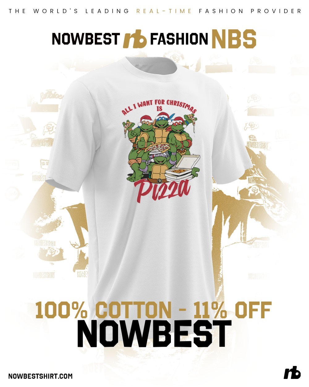 WHAT WE WANT× TENtoTEN × pastime All I Want For Christmas Is Pizza Teenage Mutant Ninja Turtles