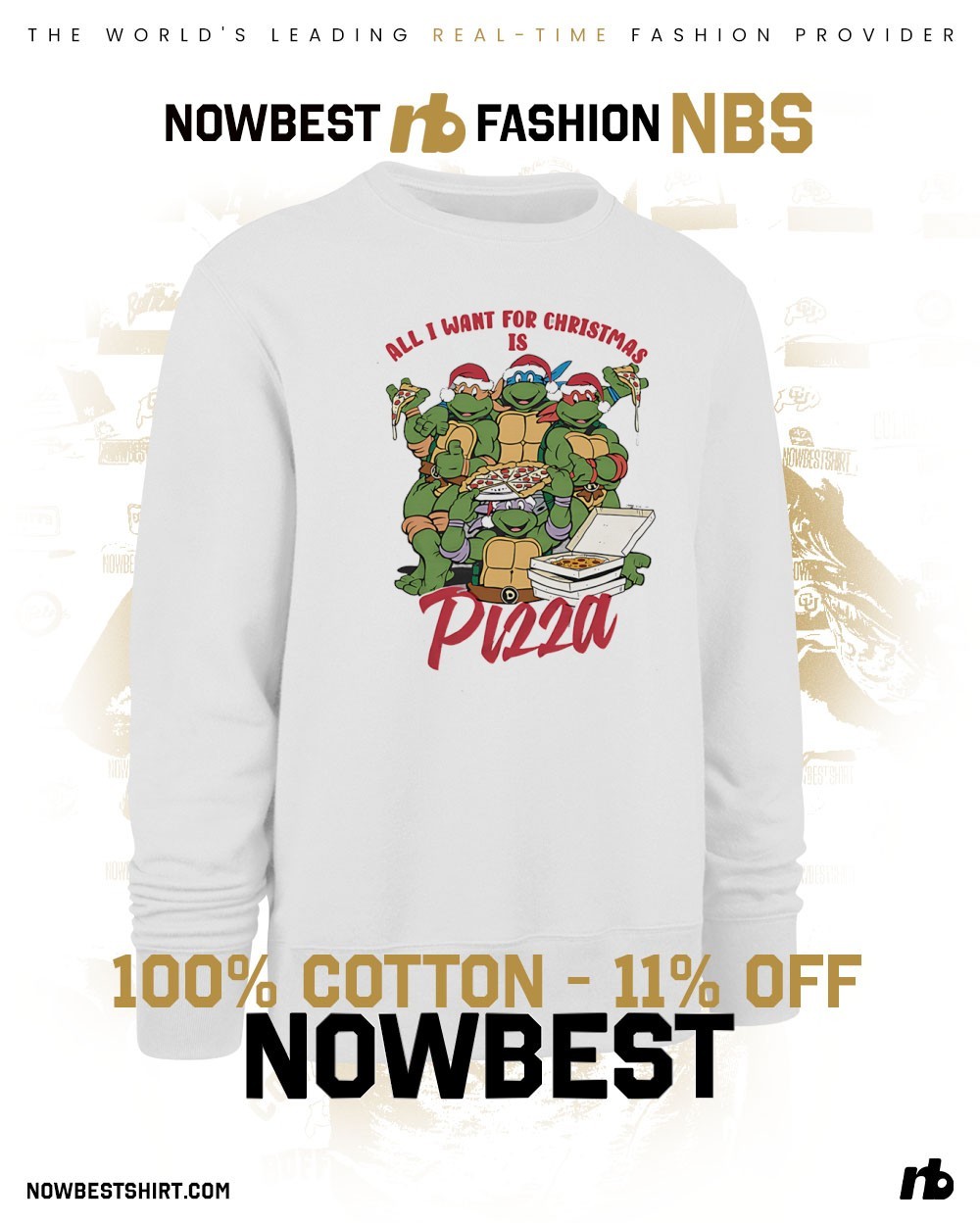 All I Want For Christmas Is Pizza Teenage Mutant Ninja Turtles