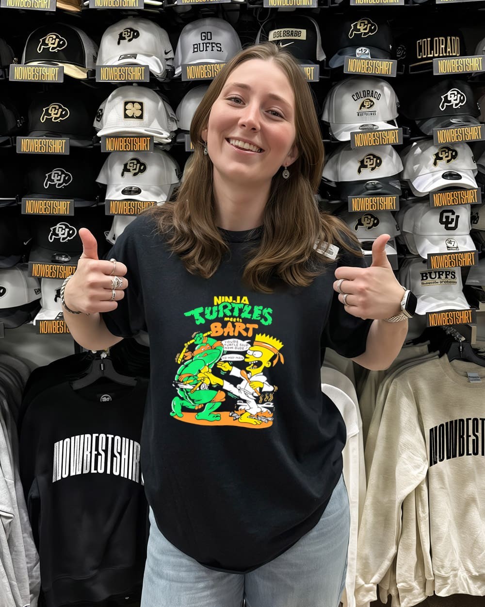 Bootleg Bart Ninja Turtles meets Bart Zombie Goat cartoon shirt