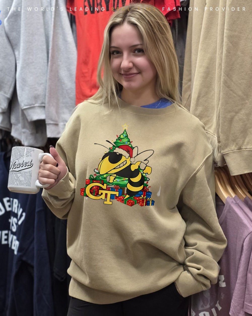 Buzz Georgia Tech Yellow Jackets Santa Hat Merry Christmas shirt