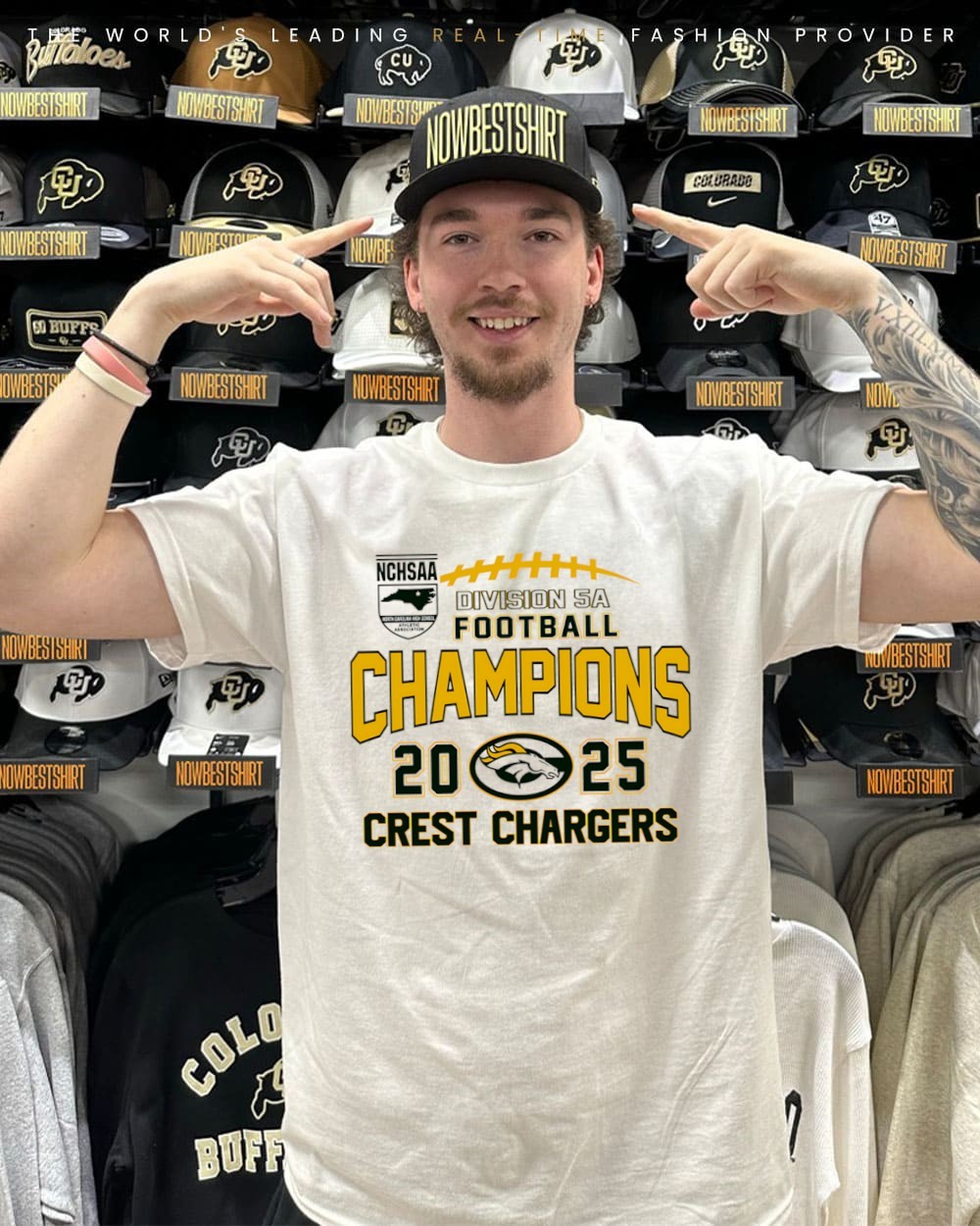 Crest Chargers 2025 NCHSAA Division 5A Football Champions shirt