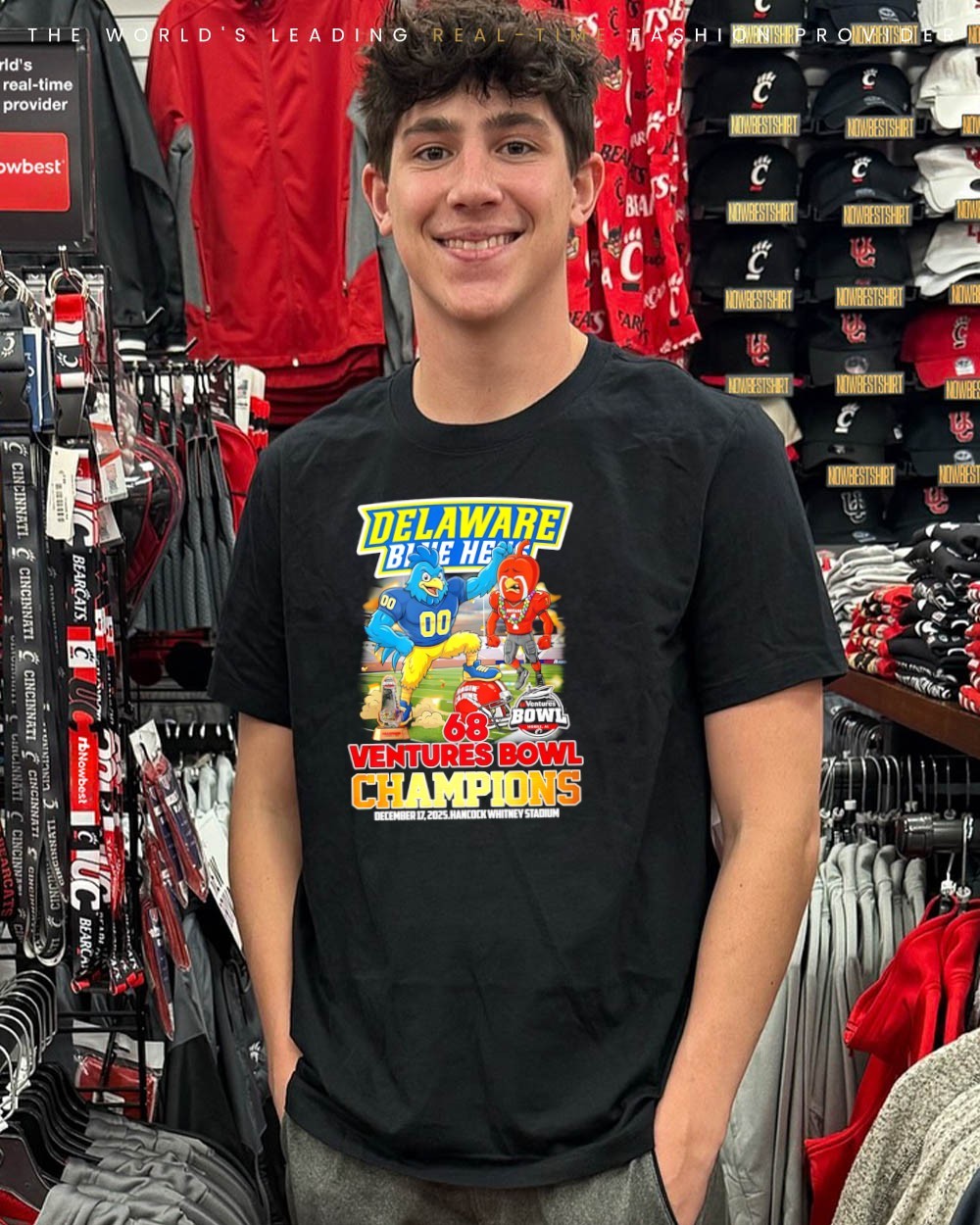 Delaware Blue Hens 2025 68 Ventures Bowl Champions mascot shirt
