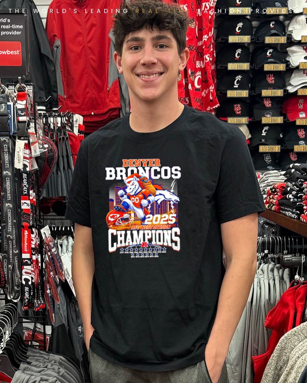 Denver Broncos 2025 AFC West Division Champions mascot skyline