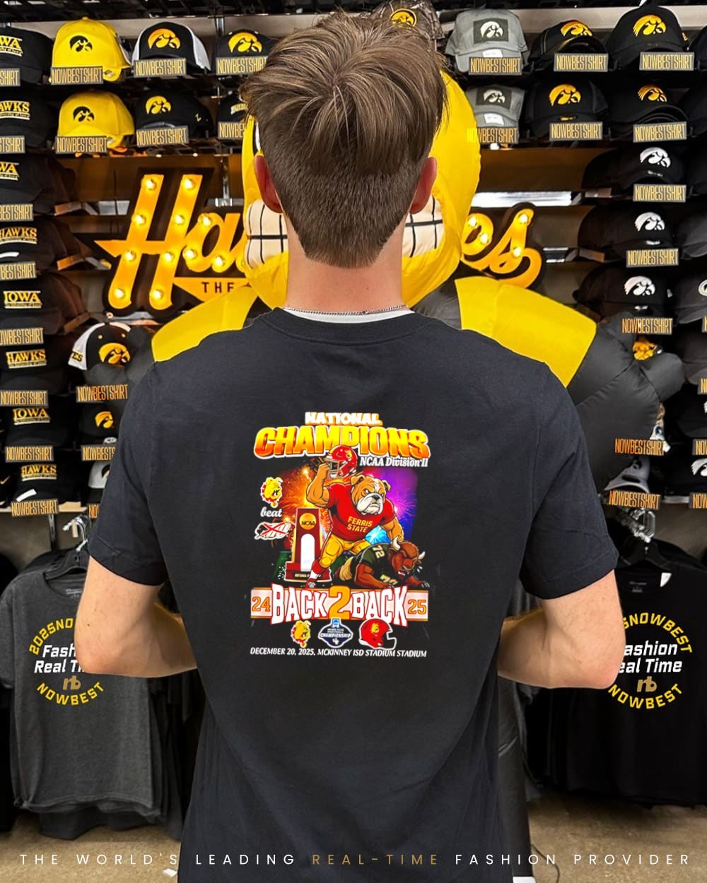 Ferris State Back To Back 2025 National Champions mascot shirt