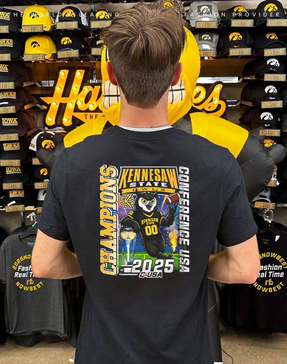 Kennesaw State Owls 2025 Conference USA Champions mascot 2 sided