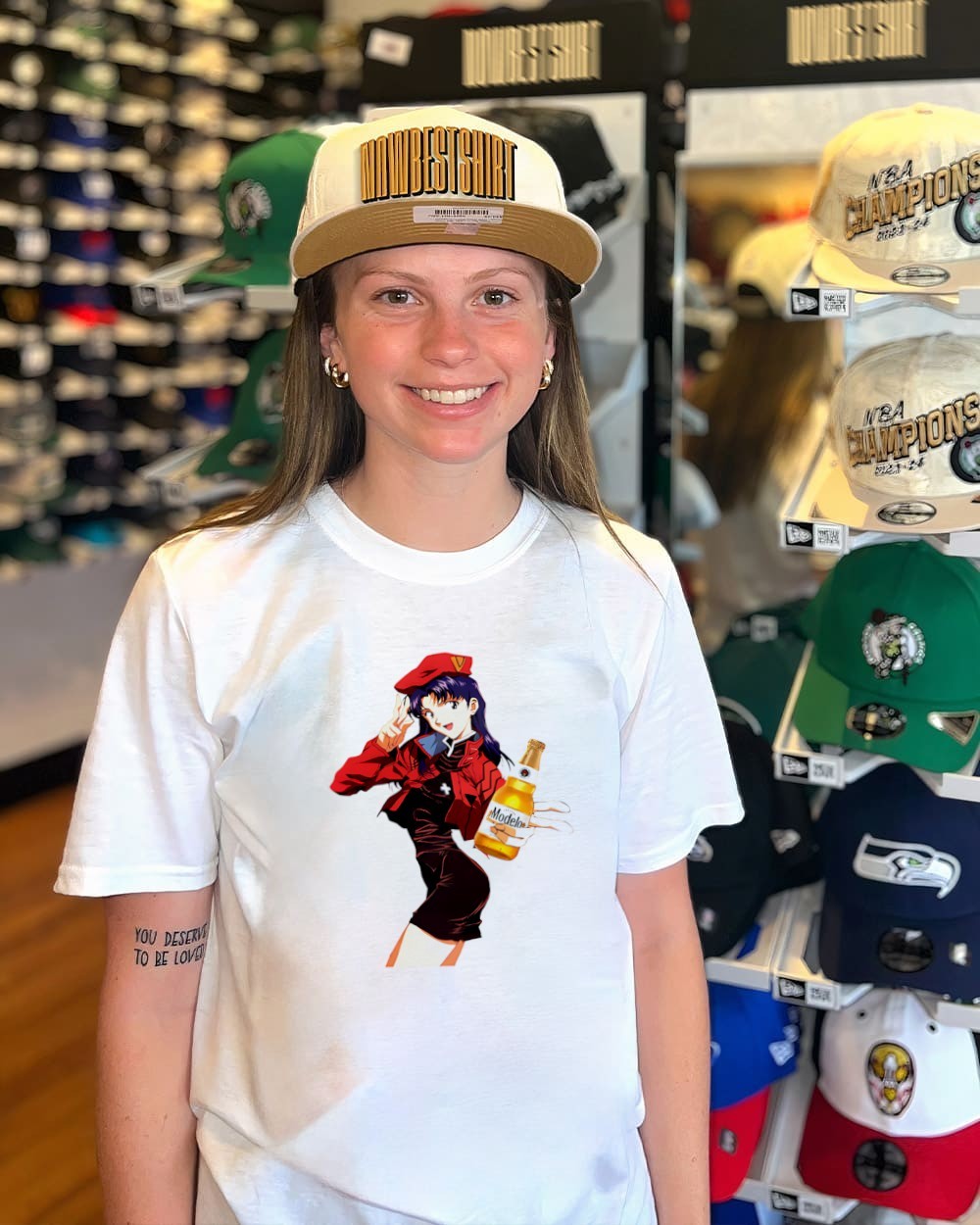 Misato Mod Modelo beer Anime shirt, hoodie, sweatshirt & apparel